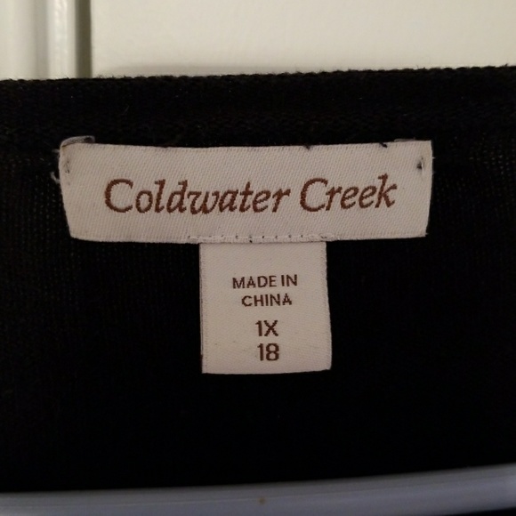 Coldwater Creek sz 1X/18 Black Buttondown Cardigan - Picture 2 of 5